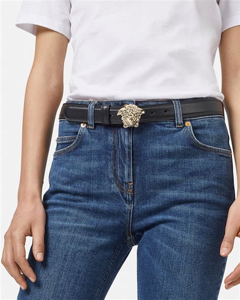 versace la medusa leather belt